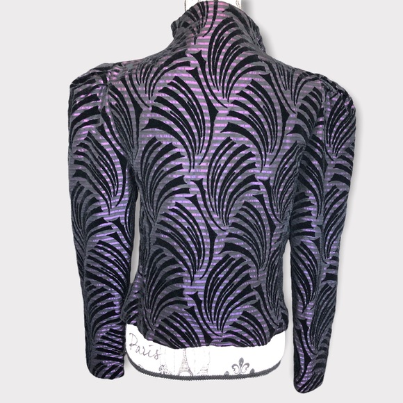 Vintabge 80s Womens Blazer Purple Black | Large - Picture 3 of 9